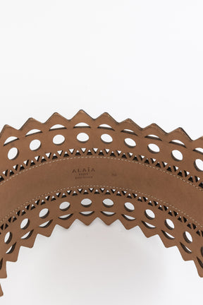 Laser Cut Wide Leather Belt