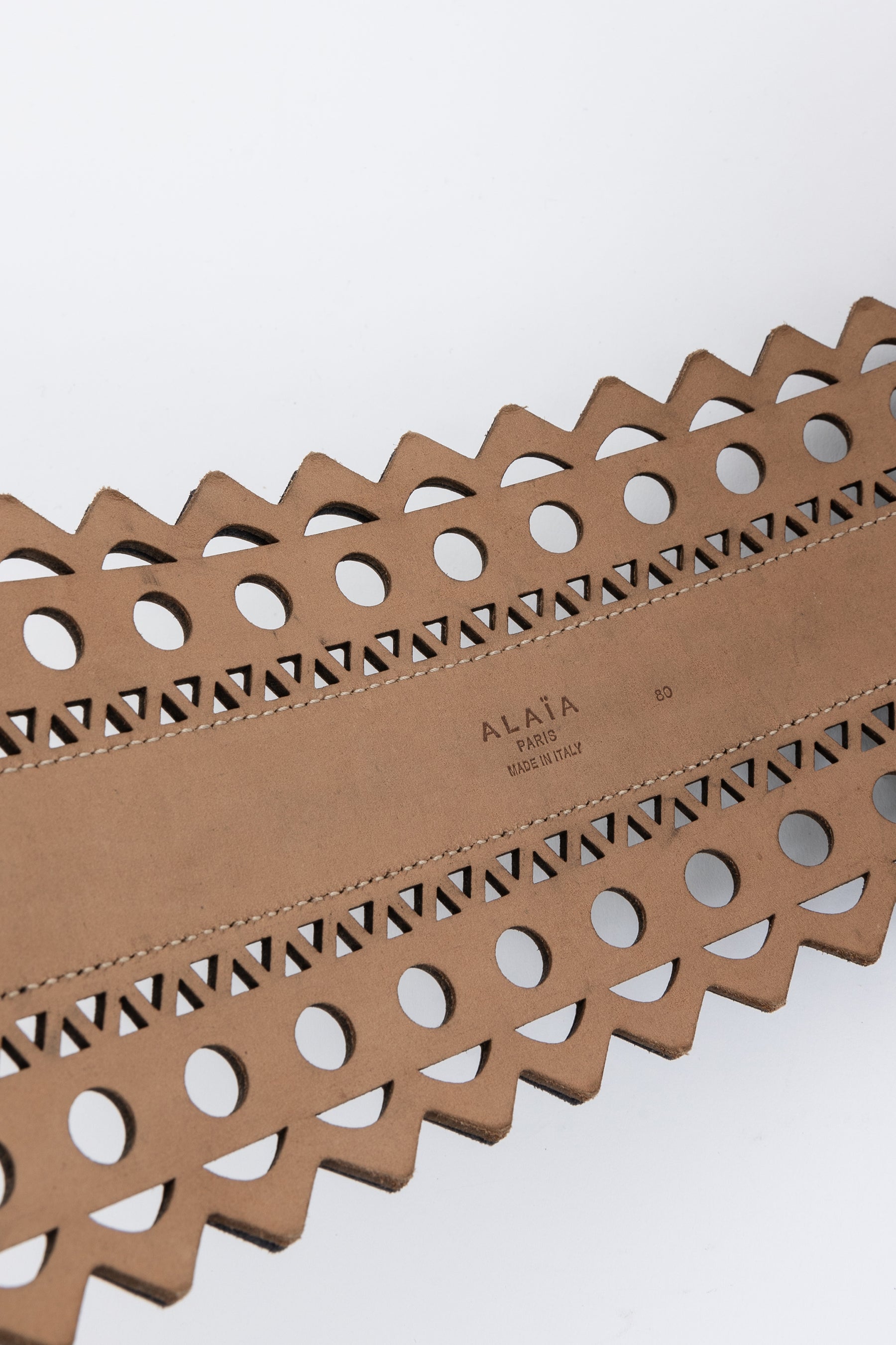 Laser Cut Wide Leather Belt