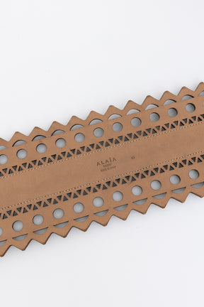 Laser Cut Wide Leather Belt