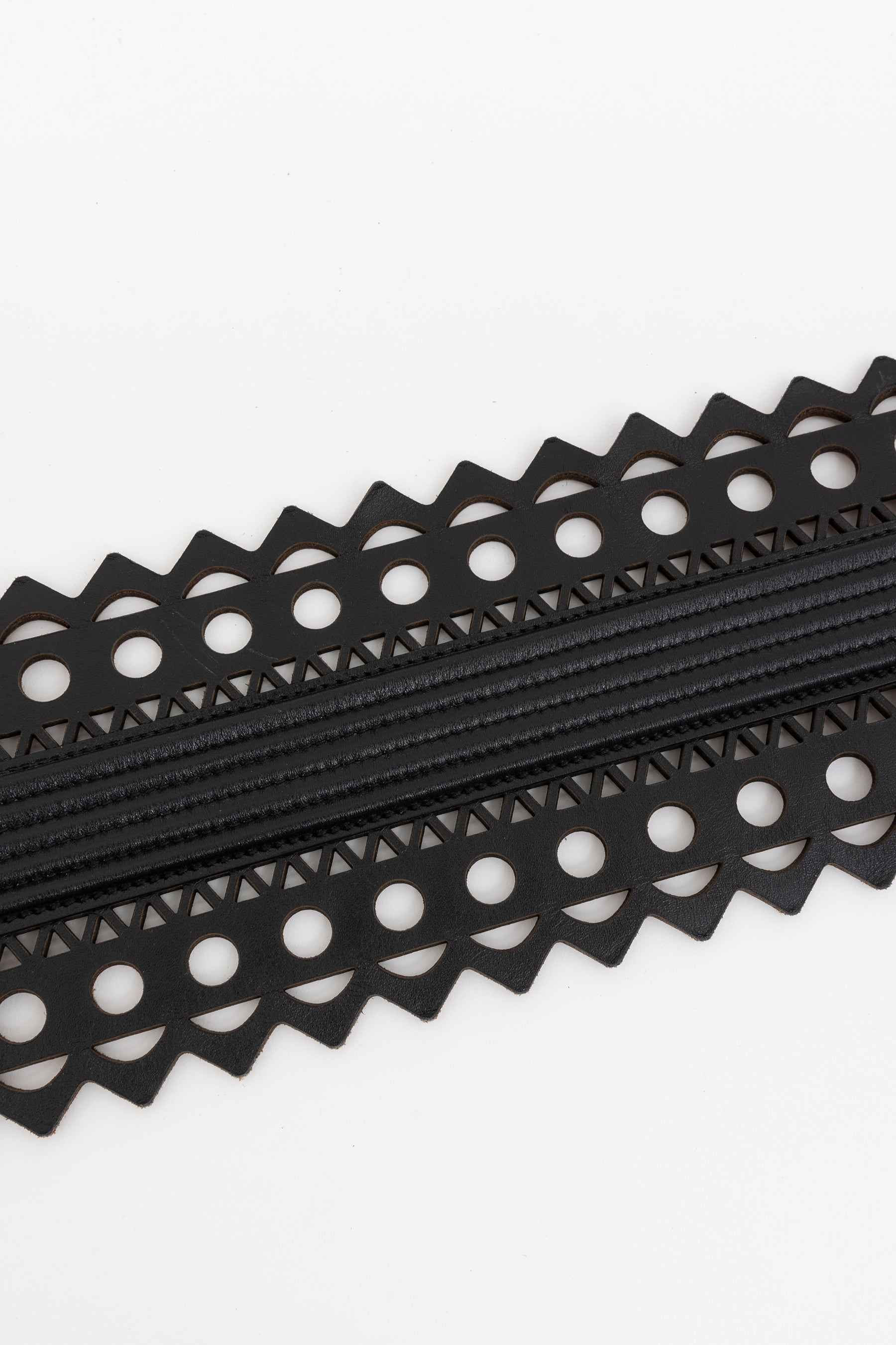 Laser Cut Wide Leather Belt