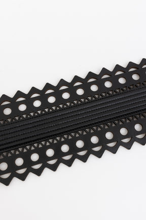 Laser Cut Wide Leather Belt