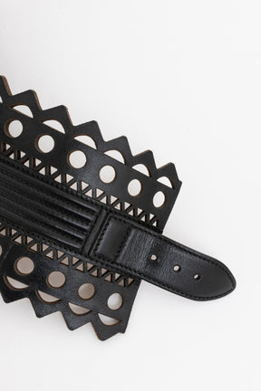 Laser Cut Wide Leather Belt