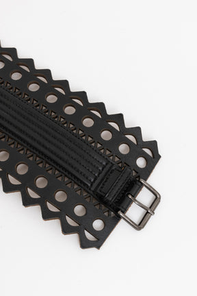 Laser Cut Wide Leather Belt