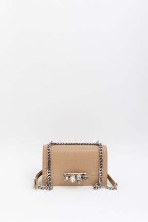 Croc Jewelled Knuckle Shoulder Bag