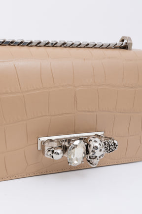 Croc Jewelled Knuckle Shoulder Bag