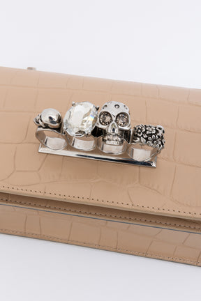 Croc Jewelled Knuckle Shoulder Bag