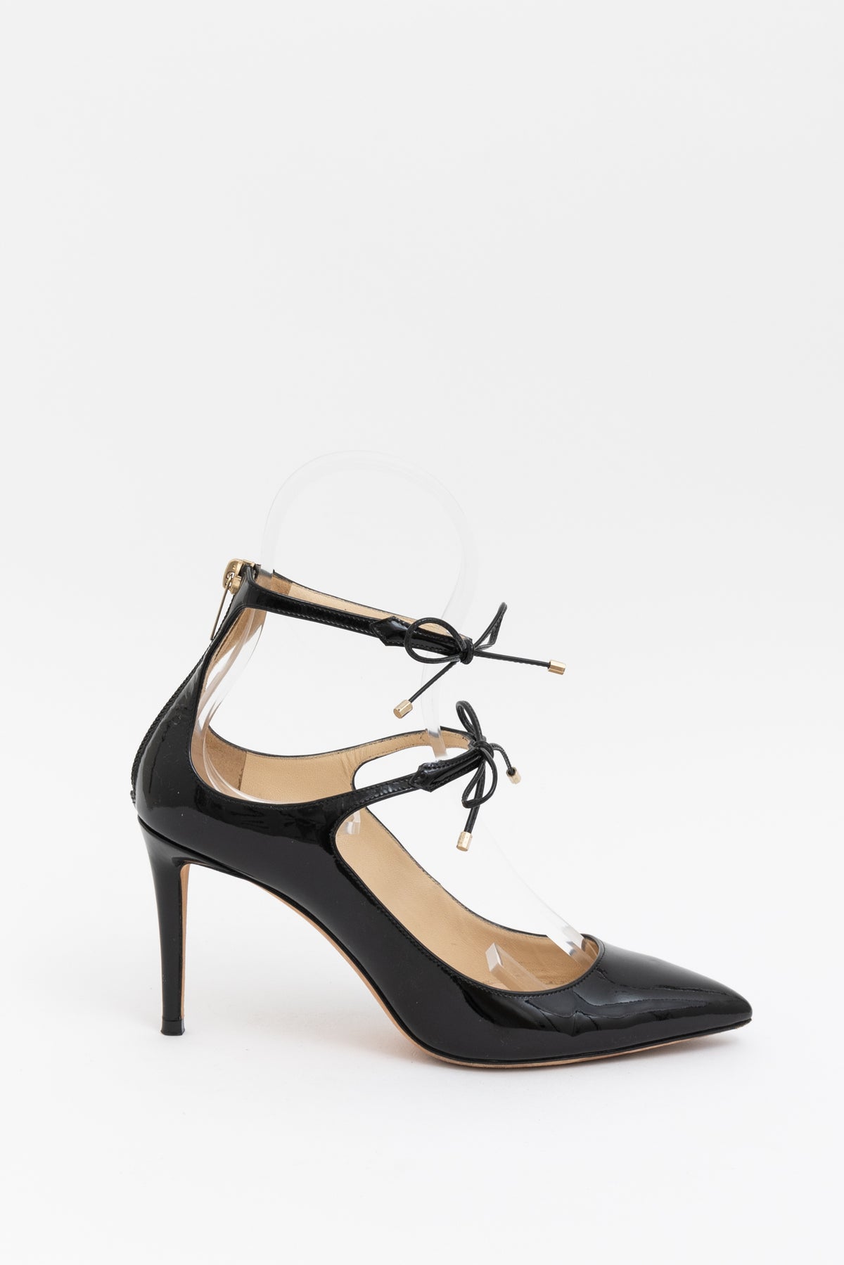 Pointed Tie Front Heels