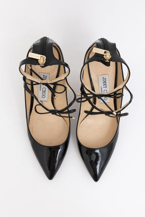 Pointed Tie Front Heels