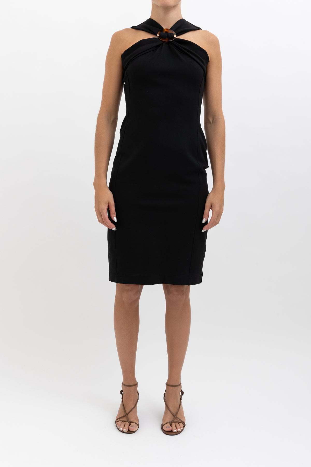 Front Pannelled Sleeveless Midi Dress