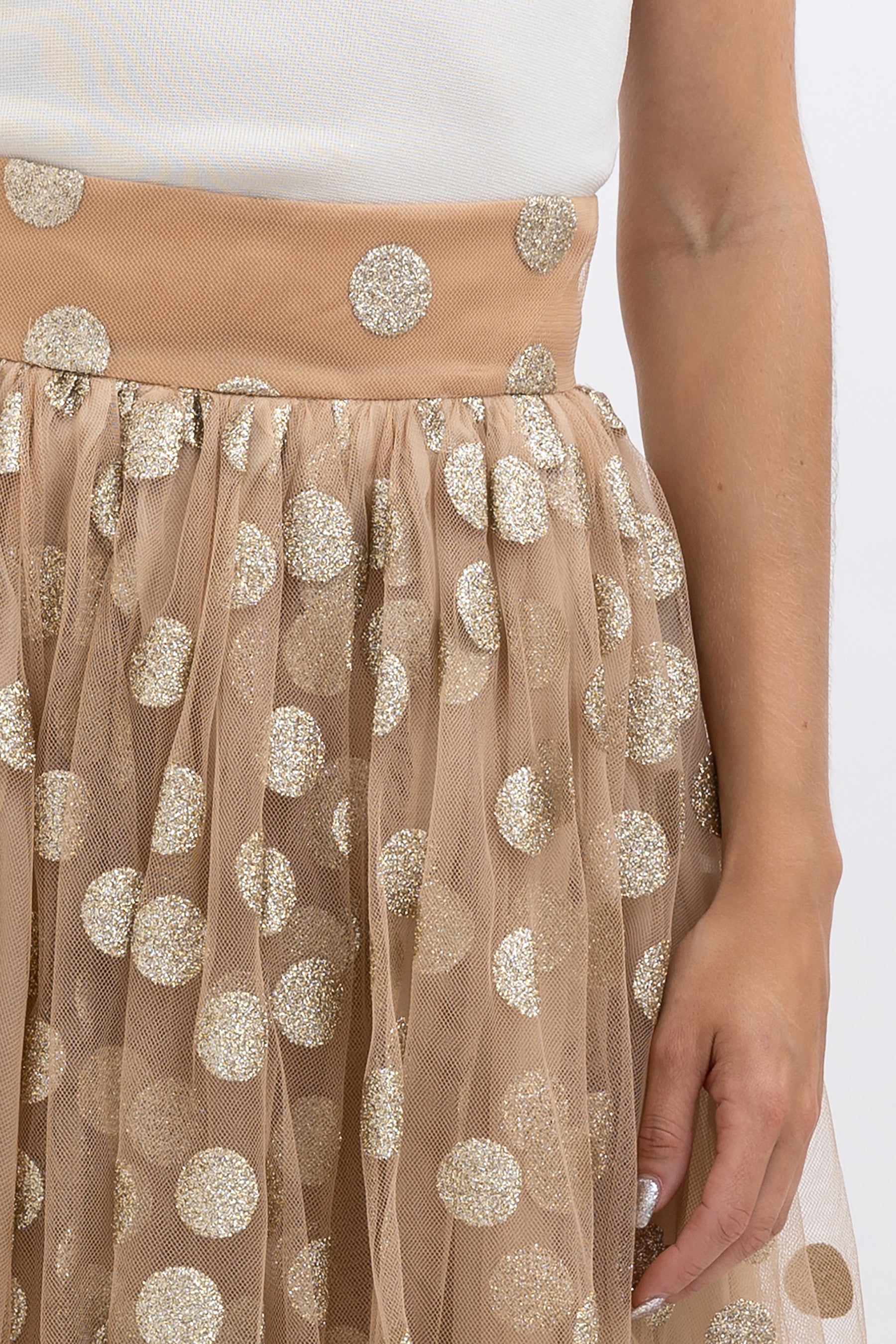 Gold Spot Tulle Bubble Skirt