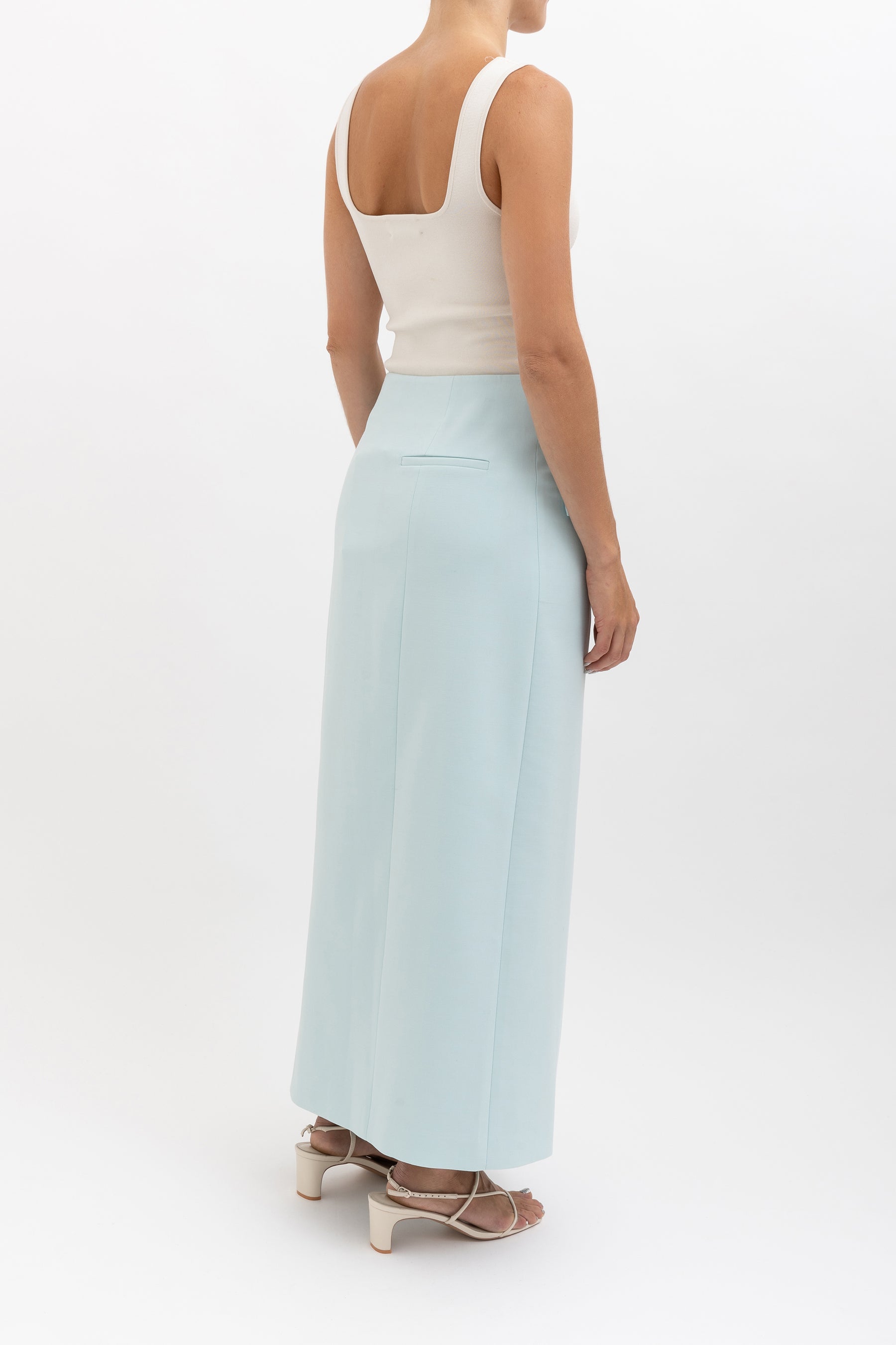 Button Front Midi Skirt