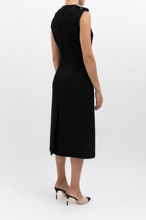 Sleeveless Wool Midi Dress