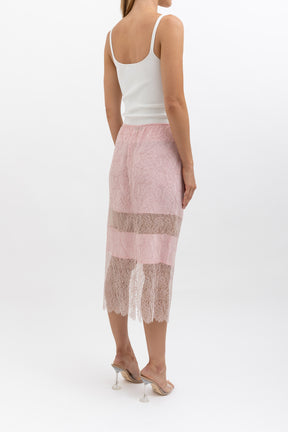 Sheer Lace Midi Skirt