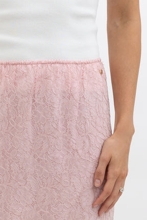 Sheer Lace Midi Skirt