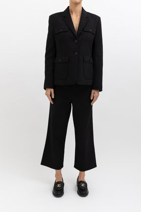 Textured Jacket And Cropped Pant Set