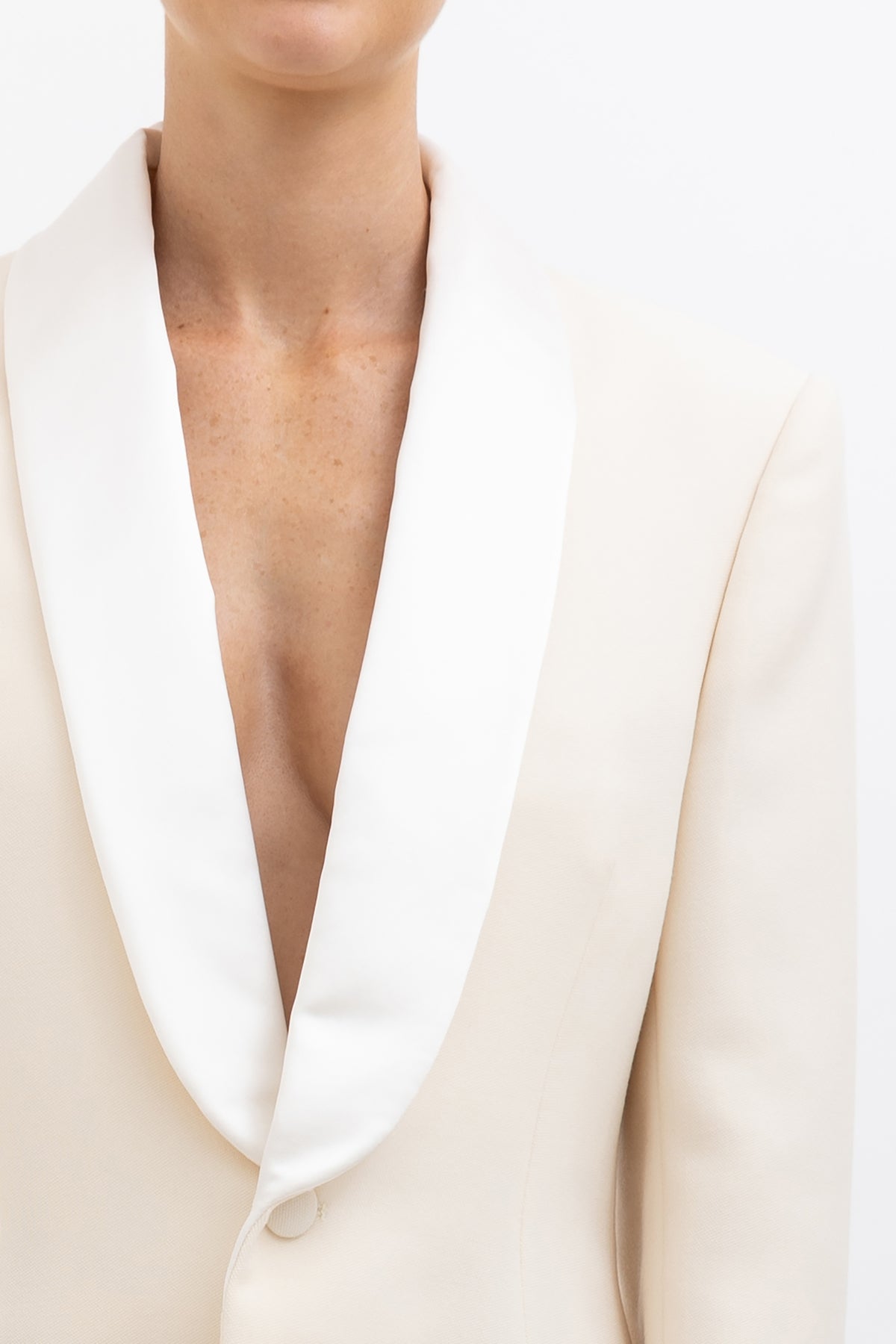 Satin Lapel Tuxedo Blazer