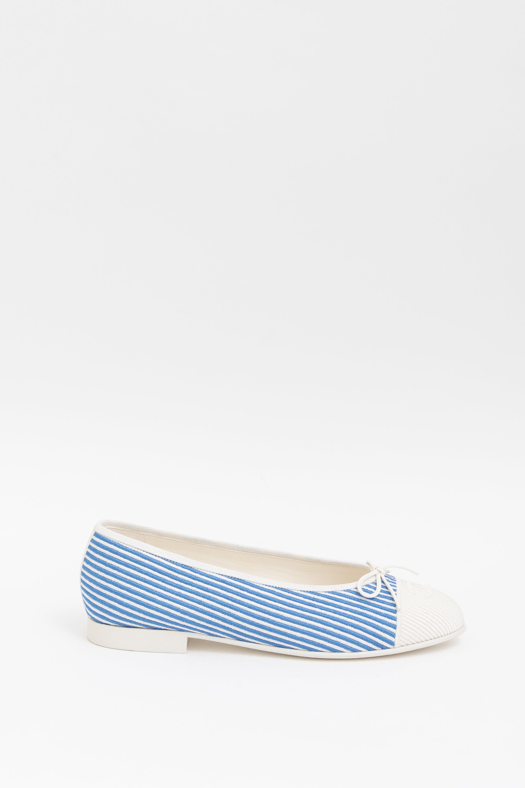 Striped Canvas Ballerinas