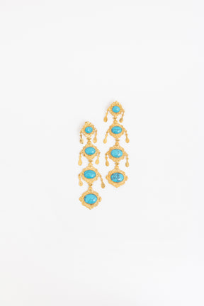 Gold and Turquoise Drop Earrings