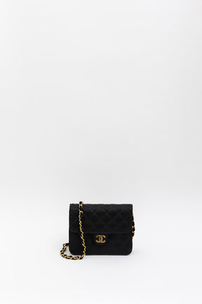 Vintage Mini Half Flap Bag Black And Gold