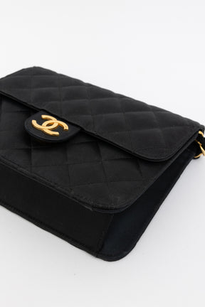 Vintage Mini Half Flap Bag Black And Gold