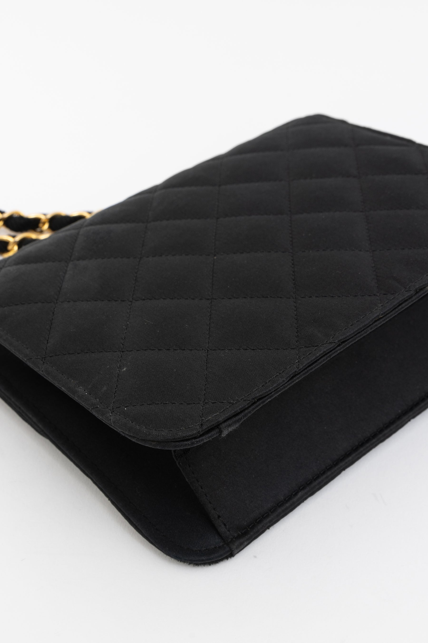 Vintage Mini Half Flap Bag Black And Gold