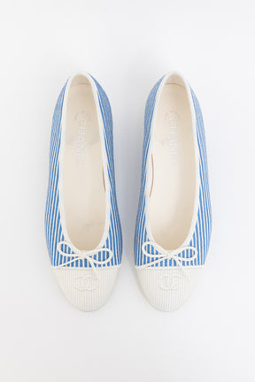 Striped Canvas Ballerinas