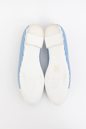 Striped Canvas Ballerinas