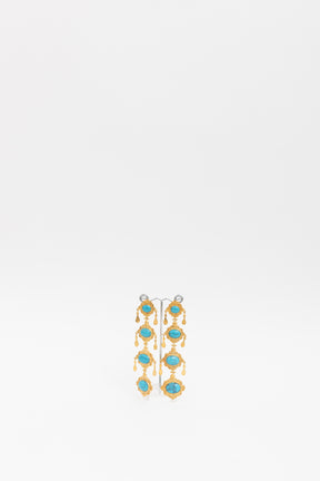 Gold and Turquoise Drop Earrings