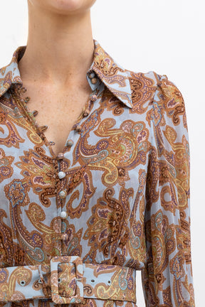 Foulard Print Silk Dress