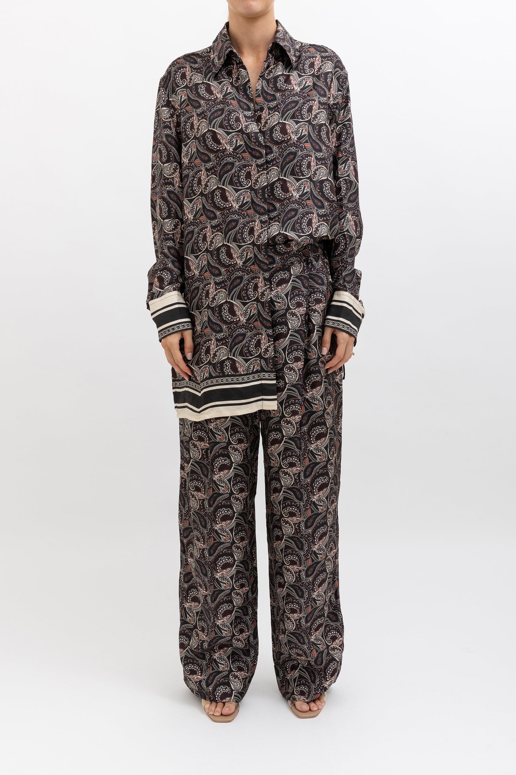 Paisley Silk Shirt and Pants Set