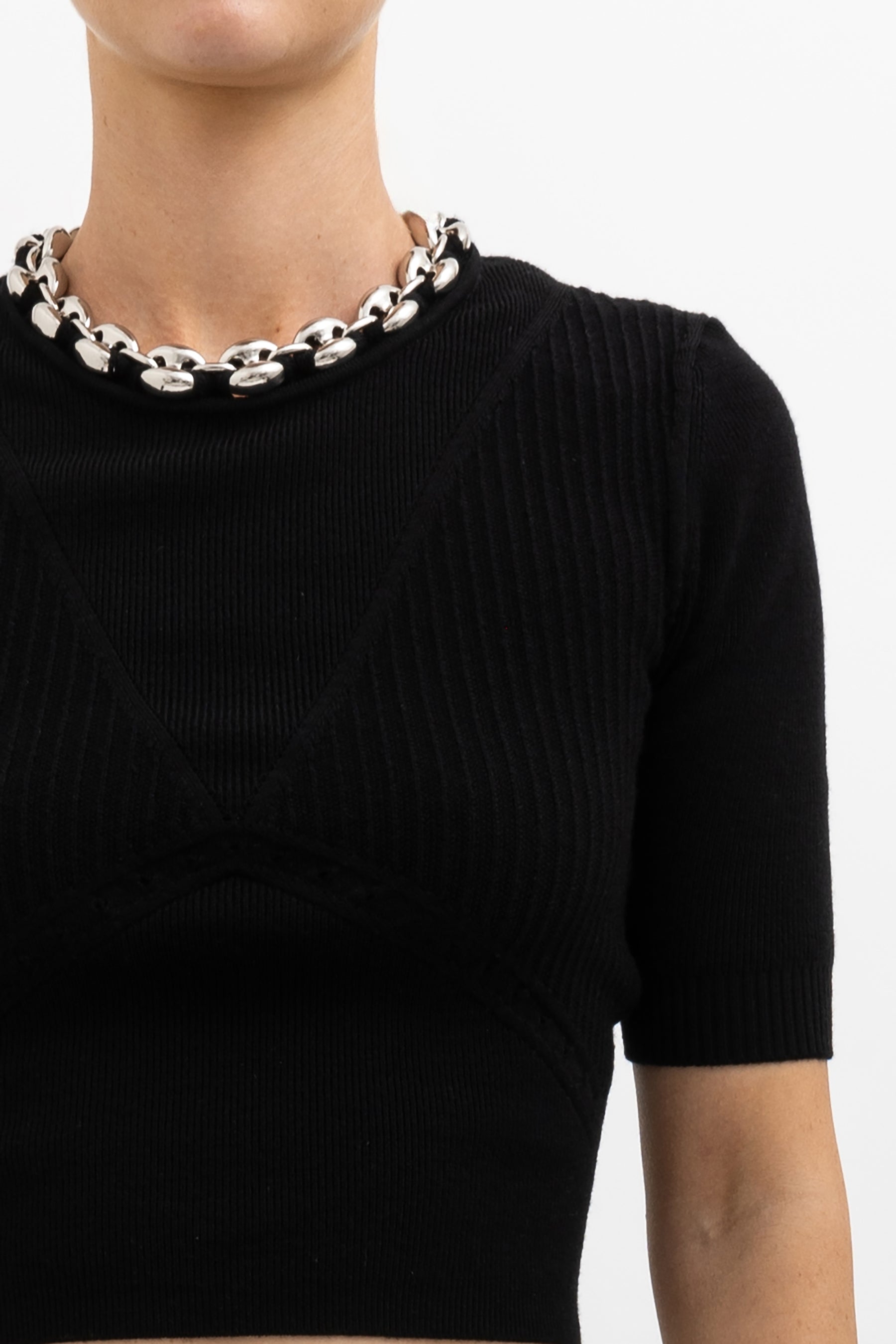 Chain Detail Black Knit