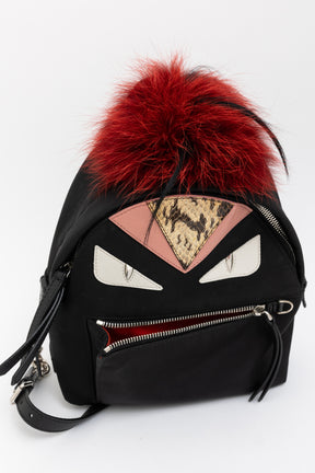 Monster Eyes Backpack with Fur Trim