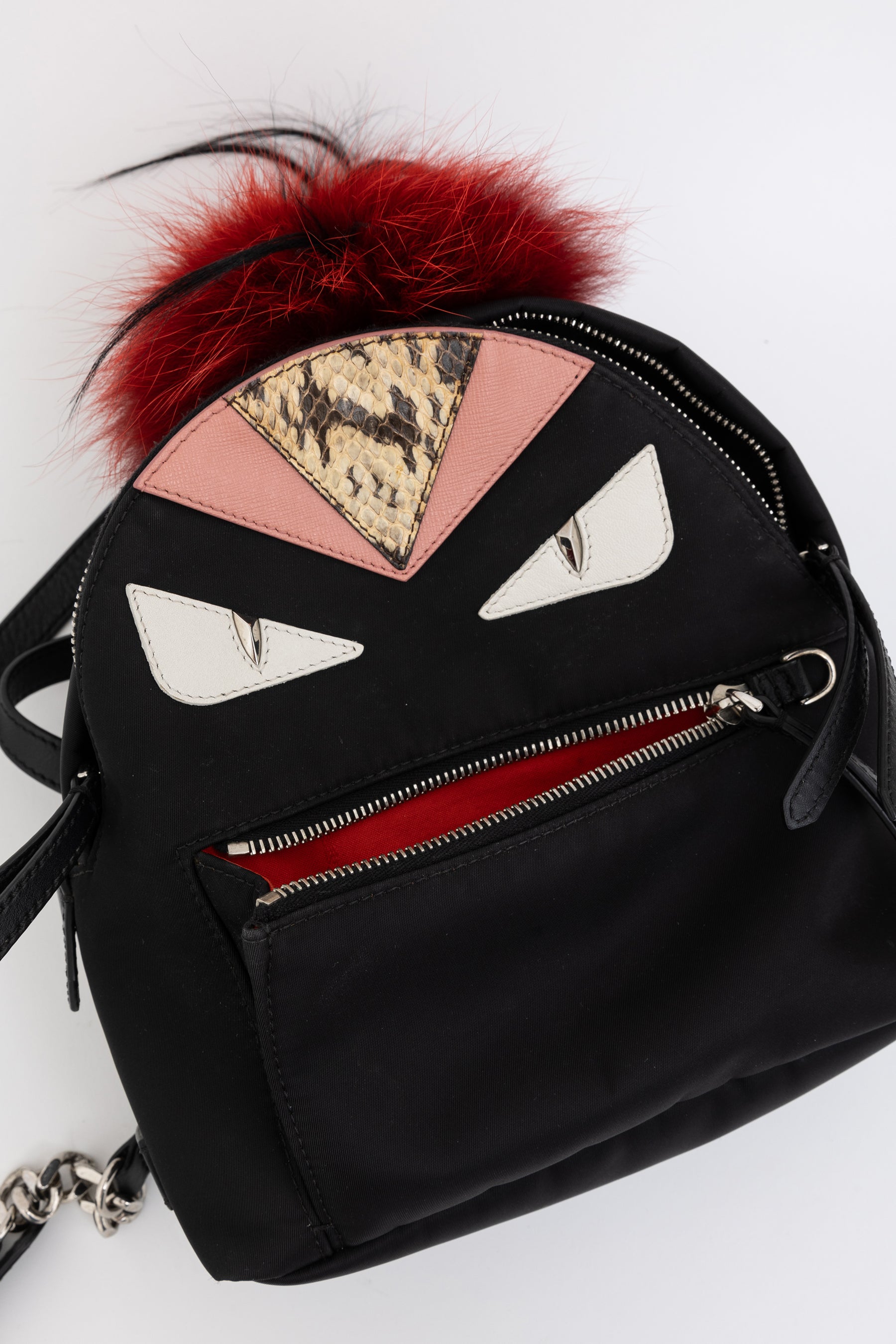 Monster Eyes Backpack with Fur Trim