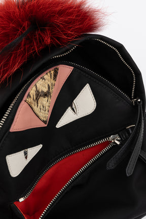 Monster Eyes Backpack with Fur Trim