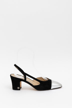 CC Cap Toe Block Heel Slingback