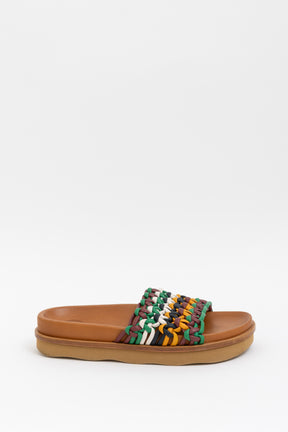 Woven Leather Slides