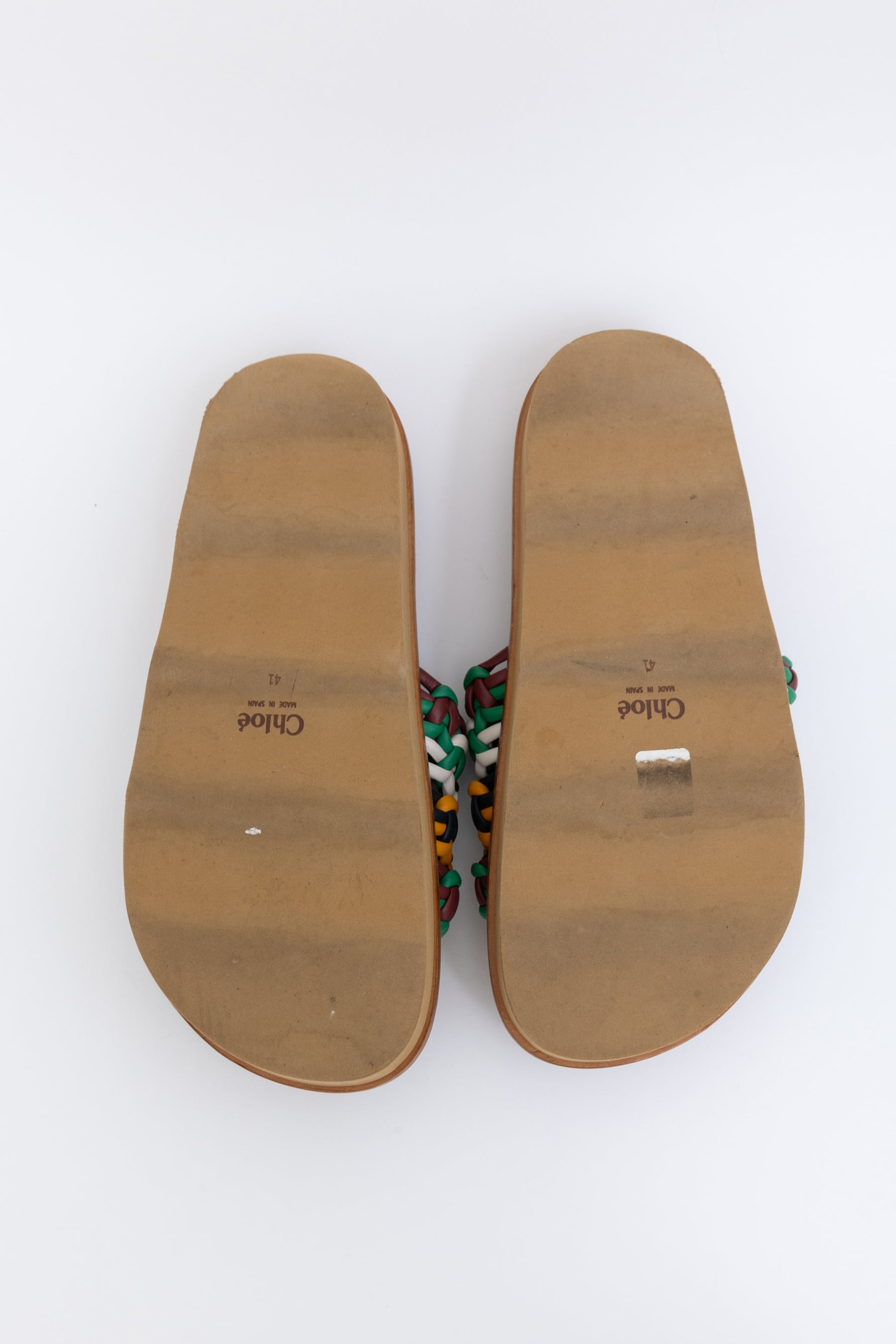 Woven Leather Slides