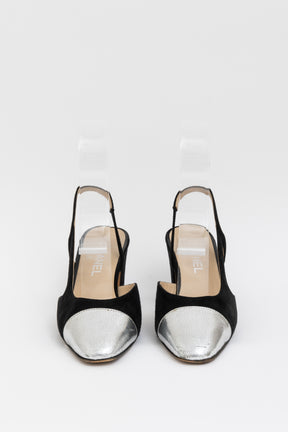 CC Cap Toe Block Heel Slingback