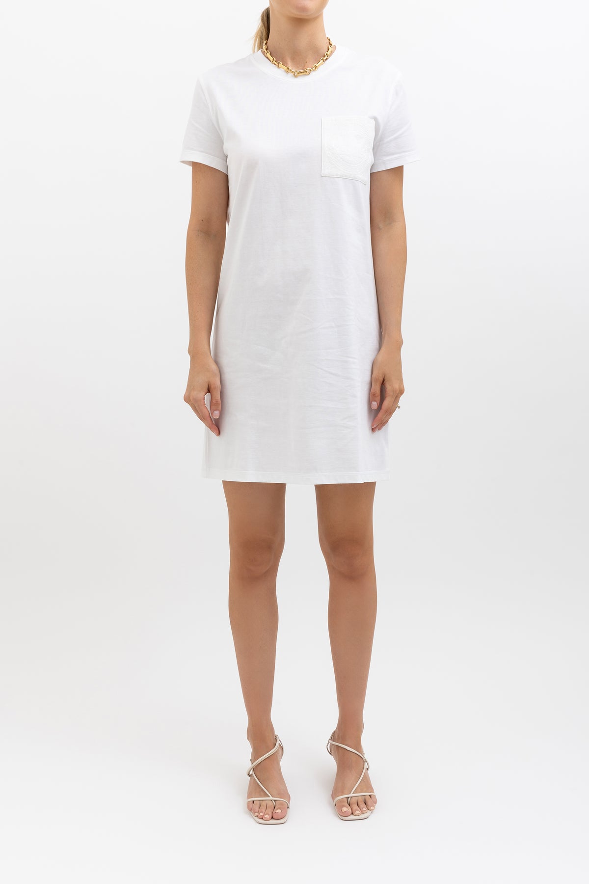 Embroidered Logo Pocket T-Shirt Dress