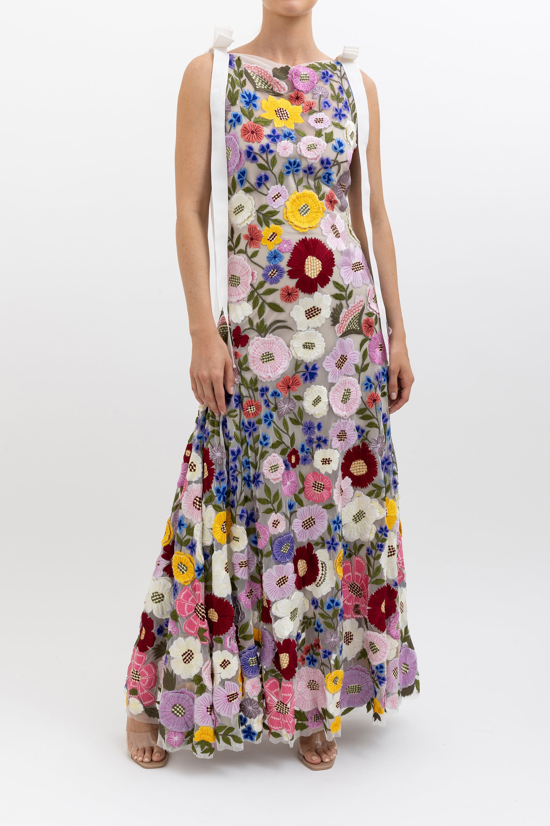 Nya Floral Embroidered Gown