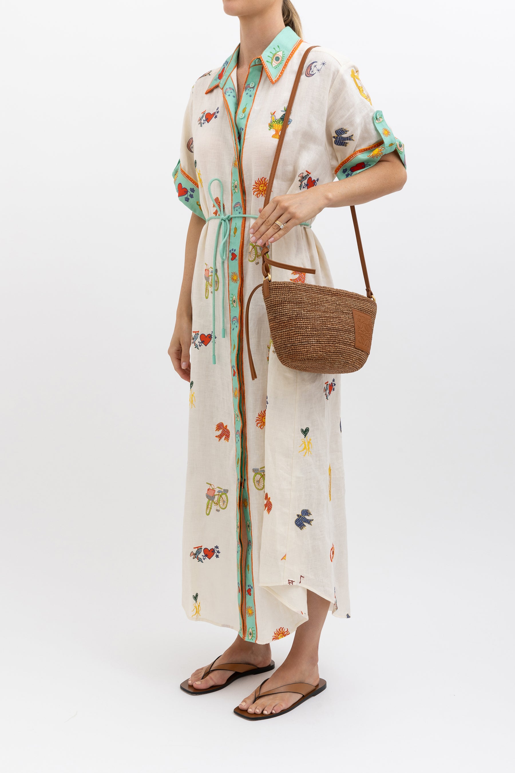 Holiday Go To Embroidered Shirt Dress