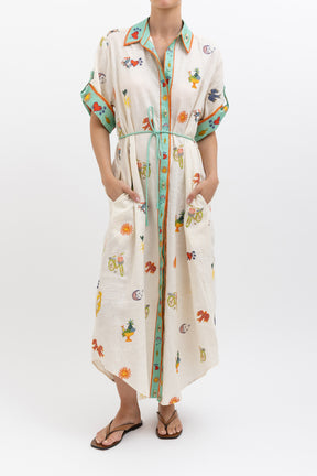 Holiday Go To Embroidered Shirt Dress