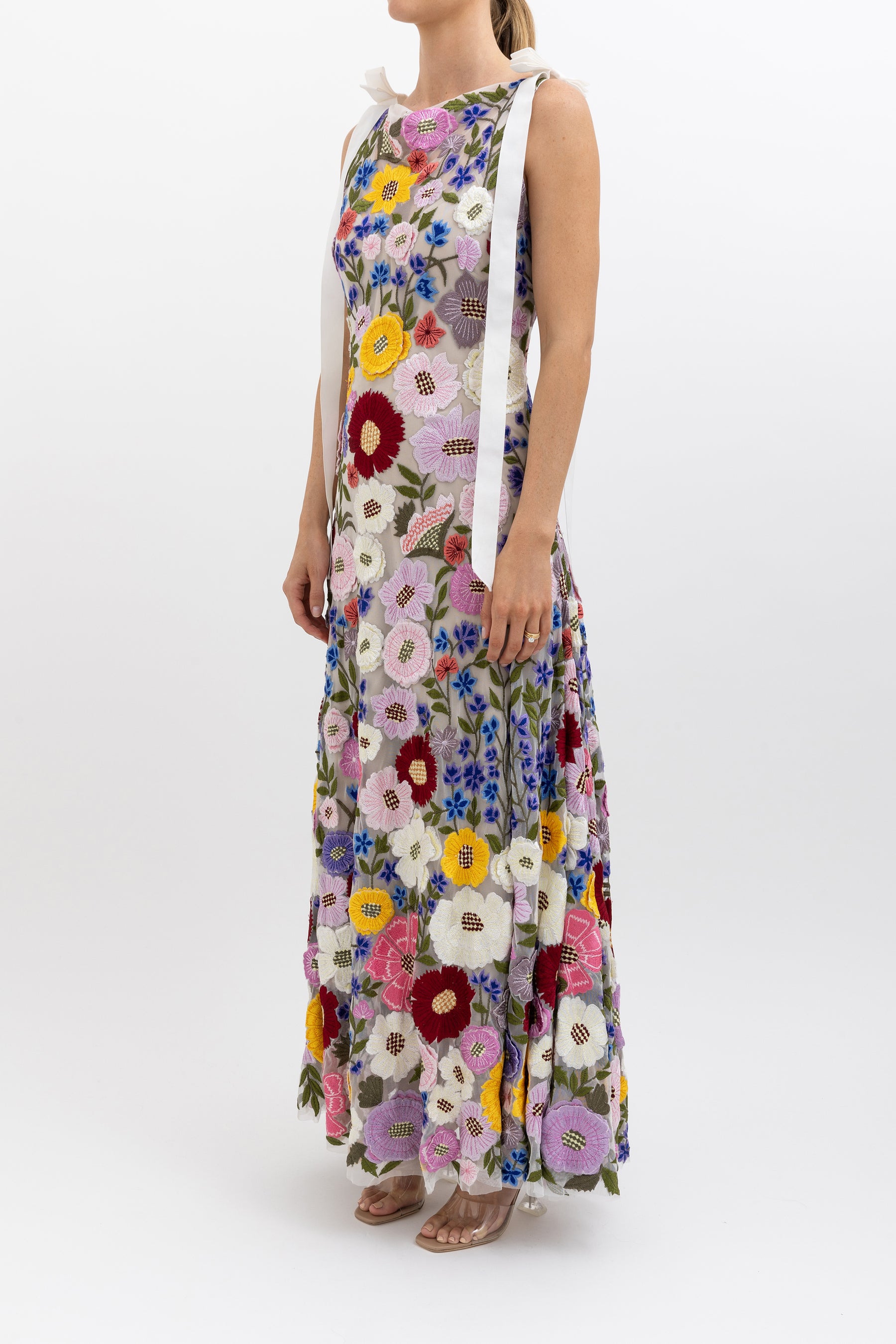 Nya Floral Embroidered Gown