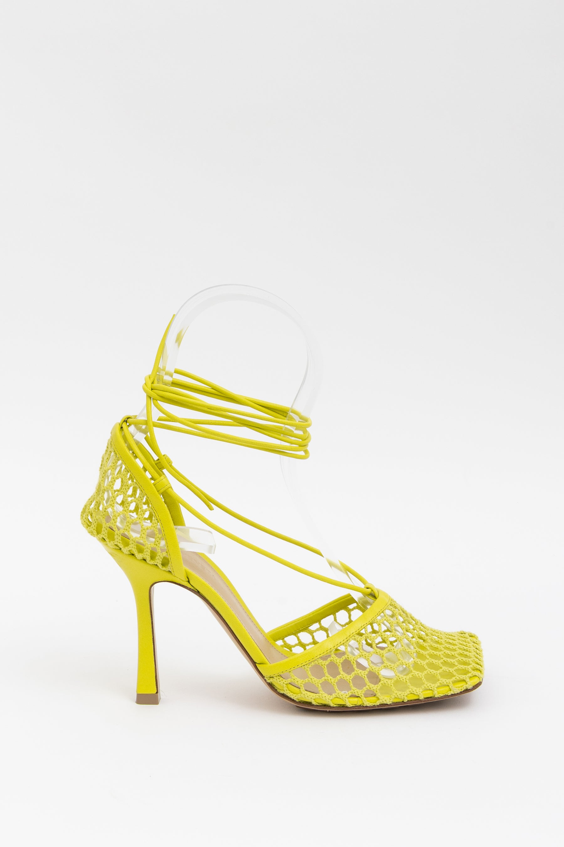 Chartreuse Net Stretch Heels