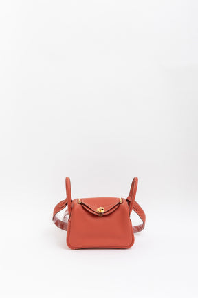 Sanguine Swift Leather Mini Lindy Bag