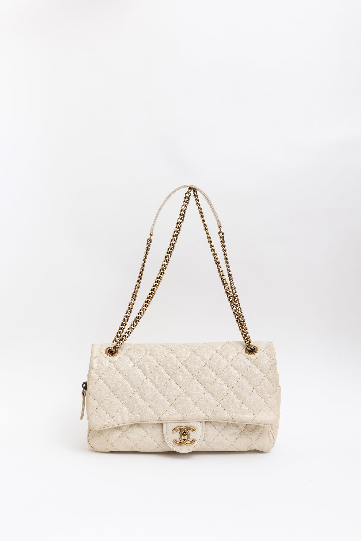 Caviar Zipped Flap Bag