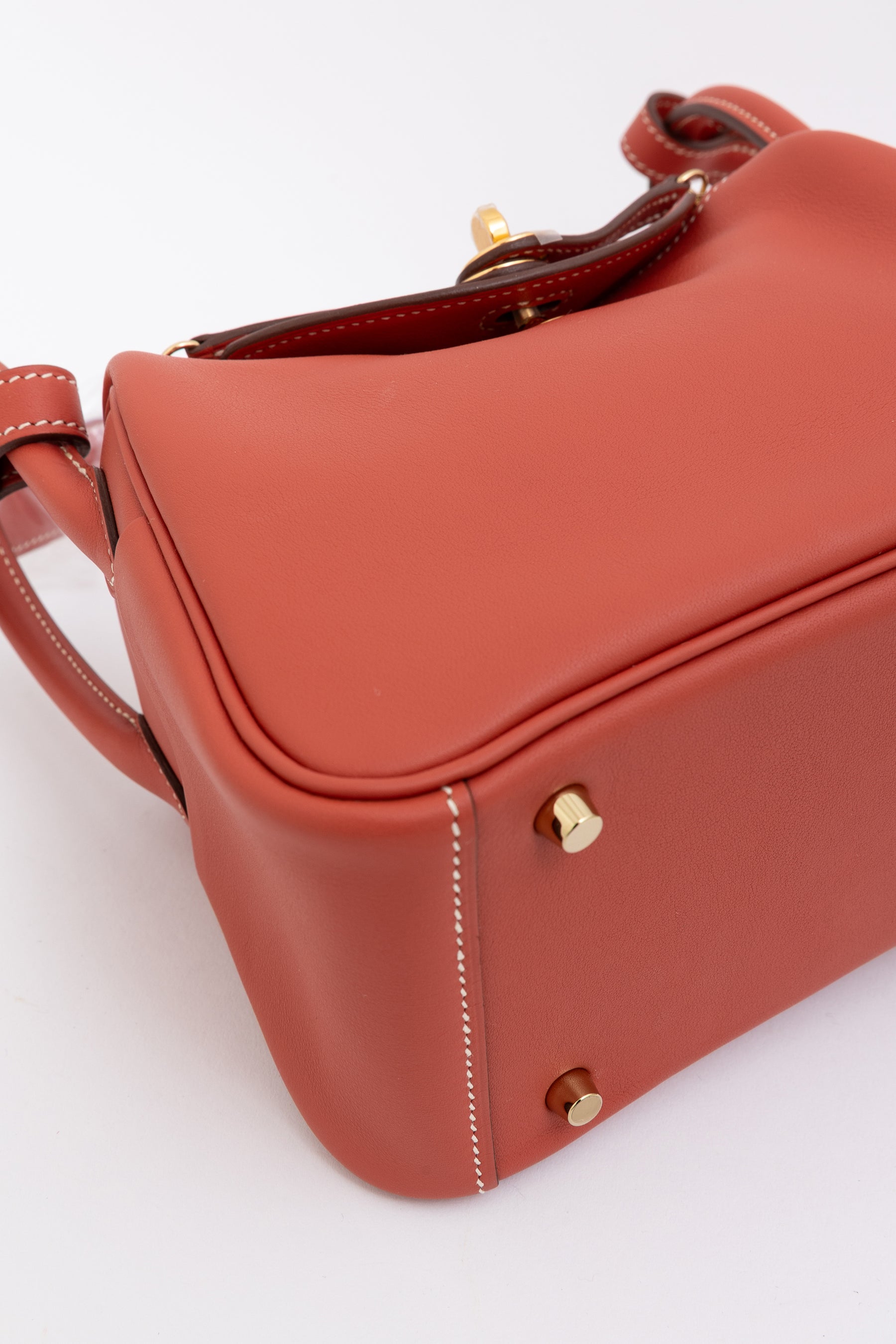 Sanguine Swift Leather Mini Lindy Bag