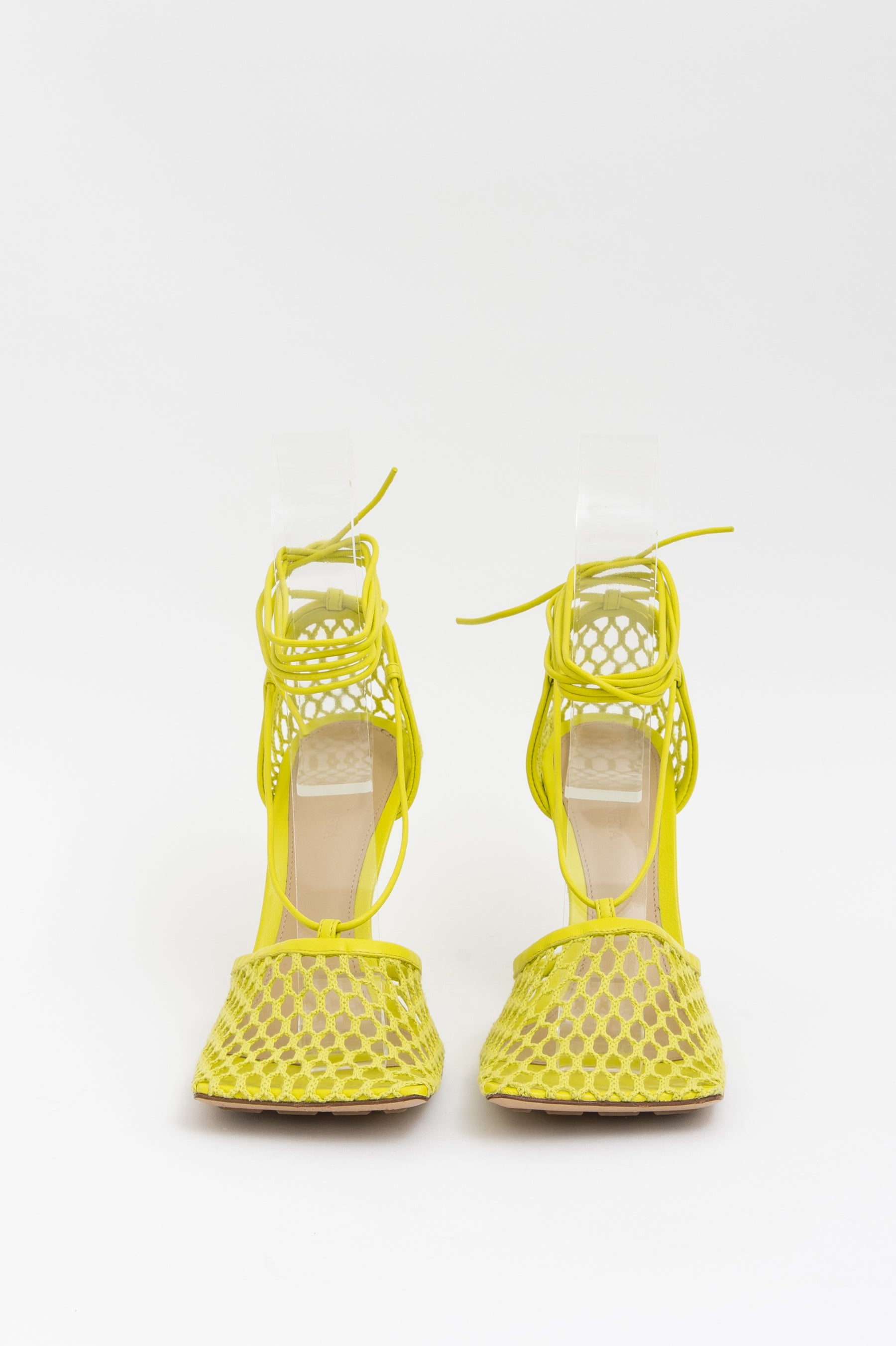 Chartreuse Net Stretch Heels