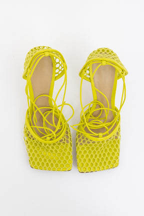 Chartreuse Net Stretch Heels