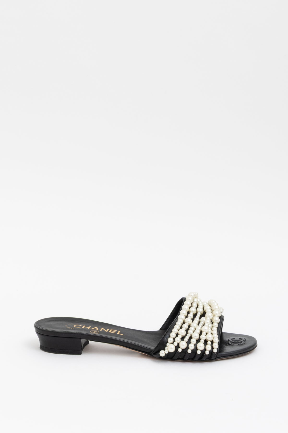 Pearl Heeled Slides